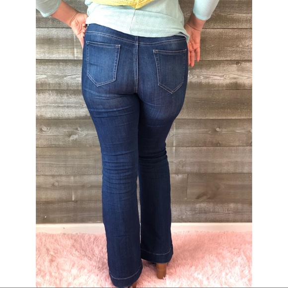 RESTOCK! New Cello Jeans Pull On Flares Dark Wash - Picture 13 of 16